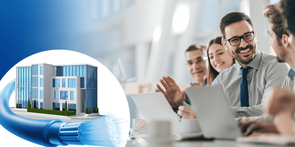 Meetingsituation und Glasfaser