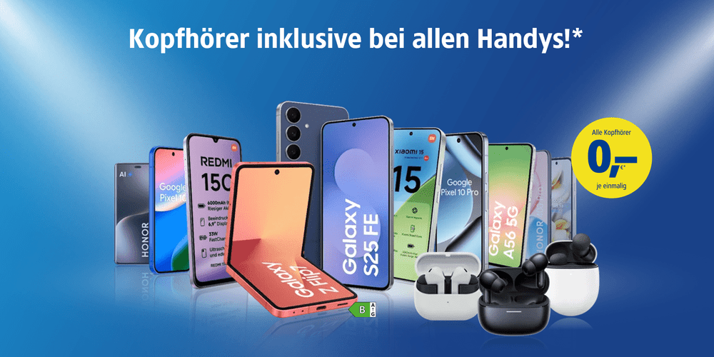 Neues Mobilfunk-Portfolio sowie Kopfhörer inklusive bei Smartphone-Bestellung