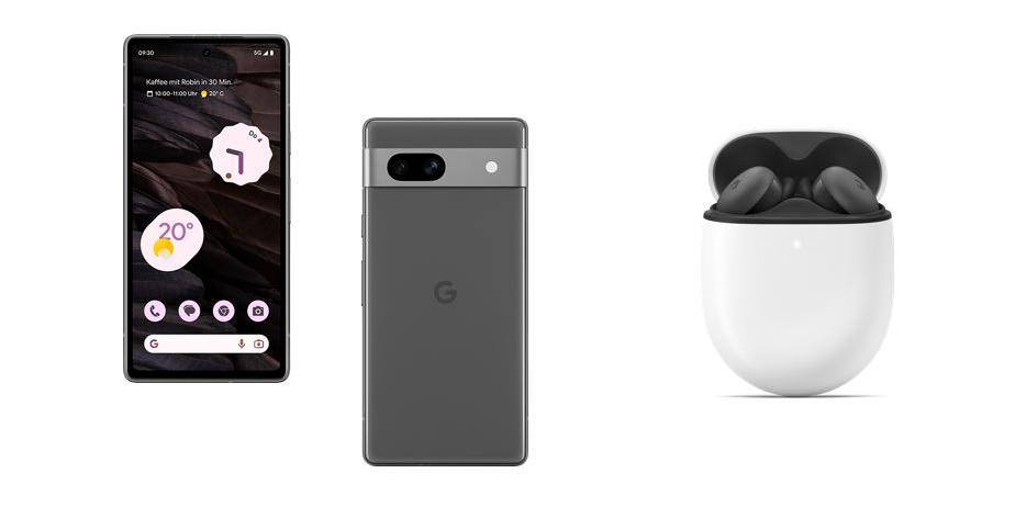 Header_Google Pixel 7a mit Buds