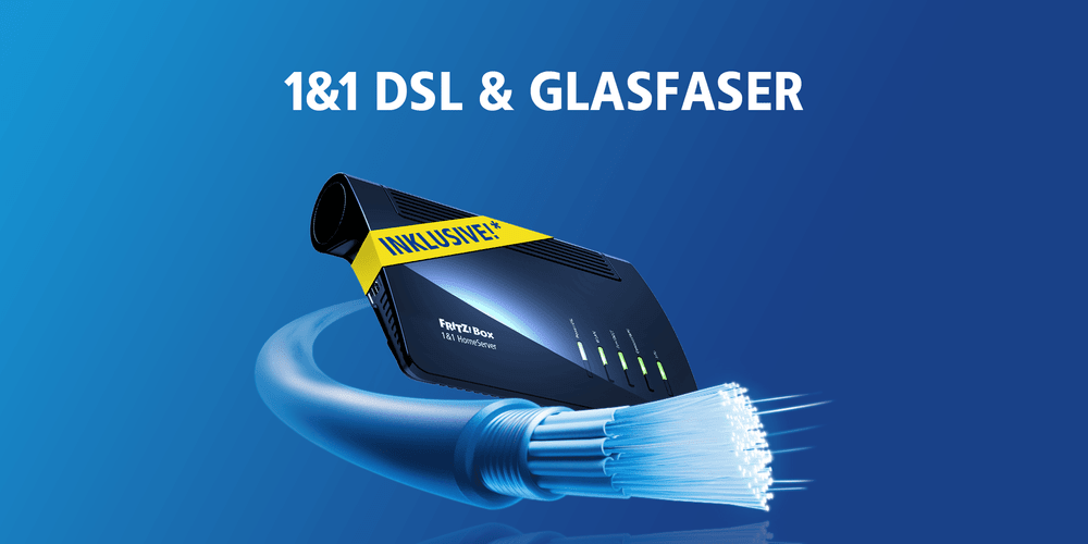 1und1 DSL/Glasfaser-Router inklusive